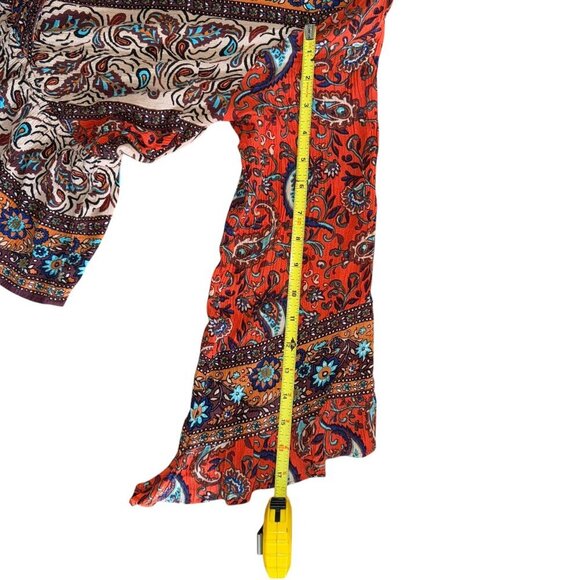 Free People Rosalie Wrap Top Red Medium - Picture 7 of 8